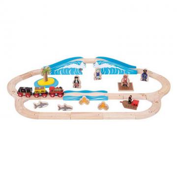 Bigjigs Rail Dřevěná vláčkodráha piráti