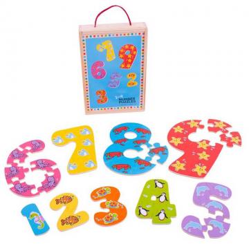 Bigjigs Toys Dřevěné puzzle čísla 1-9