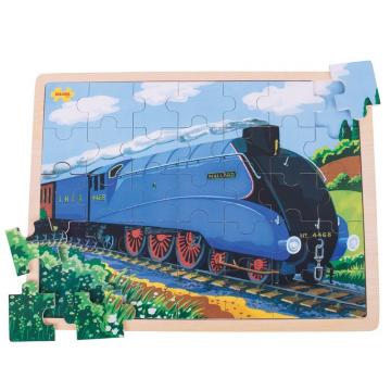 Bigjigs Toys Dřevěné puzzle historický vlak Mallard 35 dílků