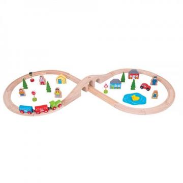 Bigjigs Rail dřevěná vláčkodráha osmička - poškozený obal