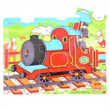 Bigjigs Toys Dřevěné puzzle vlak 9 dílků