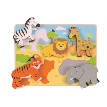 Bigjigs Toys Vkládací puzzle safari