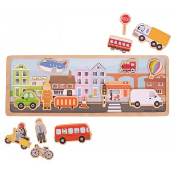 Bigjigs Toys magnetické puzzle město