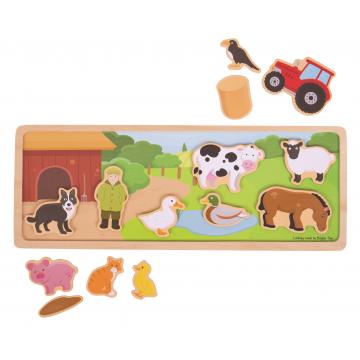 Bigjigs Toys magnetické puzzle farma